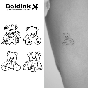 Tatuaje Semipermanente Boldink con Diseño <span class=keywords><strong>de</strong></span> Osito <span class=keywords><strong>de</strong></span> Peluche y Corazón, Resistente al Agua, <span class=keywords><strong>de</strong></span> Larga Duración (2 Semanas), Tinta Jagua - Product Image 1