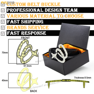 ラインストーン金属ベルトバックルカスタマイズファッションカスタムブランドパール3DデザインFibbia Di Cintura合金バックルPUベルト付き - Product Image 3