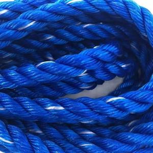 Corde en PP de haute qualité, 100% matière vierge, 16 mm, 660 m, pour la marine et la pêche, bleue avec des reflets blancs, pour le marché philippin - Product Image 3