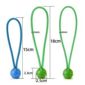 Precio de fábrica 4mm 5mm fuerte elástico colorido PP cabeza de bola Bungee Loop 100% cuerda elástica de látex de alta calidad con bolas