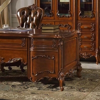Bureau de direction de luxe de style américain Table d'écriture classique européenne Table de travail en bois de chêne pour le bureau à domicile