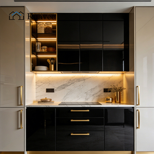 Projet de villa, design simple, maison personnalisée, accessoires de mobilier complets, <span class=keywords><strong>cuisine</strong></span> en aluminium en forme de L, ensemble complet d'armoires de <span class=keywords><strong>cuisine</strong></span> - Product Image 4
