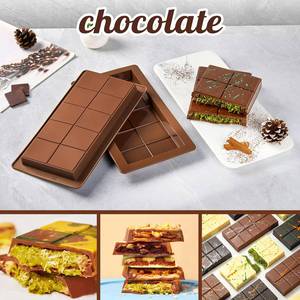 MUYULINS Dubai Chocolate Mold, deep and thick <b>silicone</b> mold, used for filling large chocolate candy bars - Product Image 3