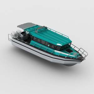 Yacht ponton de luxe de 31 pieds, bateau en aluminium avec support radar et pare-soleil rétractable pour le divertissement familial maritime et la pêche - Product Image 1