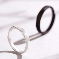 Bague de Couples en argent Sterling 925, bague en diamant givré noir et blanc pour homme et femme, saint-valentin