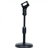 Support de microphone de bureau réglable avec support de téléphone pour enregistrement, karaoké, diffusion en direct et support paresseux