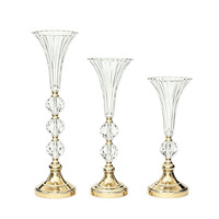 Support à fleurs en plastique doré de style européen pour mariage, vase d'allée, décorations de table, marque JD, modèle JD-B-230