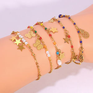 Venta al por mayor bohemio vintage verano con cuentas para <span class=keywords><strong>pulsera</strong></span> hecho a mano colorido animal patrón cuentas <span class=keywords><strong>ajustable</strong></span> de acero inoxidable - Product Image 5