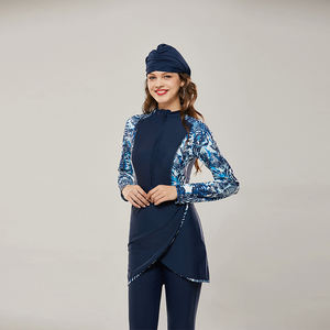 LaFata Bescheiden Zwemkleding voor Vrouwen Moslim Strandkleding 4-delig Bikini Hijab met Broekje Anti-UV Waterdicht Ademend Snel Droogend - Product Image 6