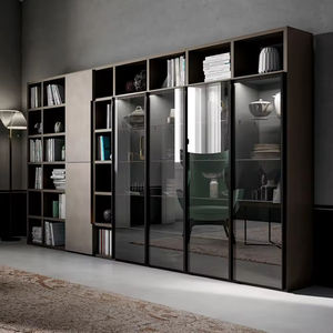 Armoires Walk-in Modernes de Luxe avec Cadre Doré, Portes en Verre Marron et Caisson en Bois, Idéales pour Hôpitaux, Gain de Place, Autoportantes - Product Image 6