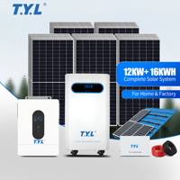 Kit solaire industriel 12 kW pour toute la maison avec panneaux solaires demi-cellules T.Y.L, batterie et onduleur, batterie empilable