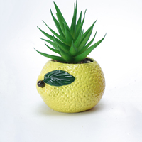 Pot de fleurs en céramique en forme de pomme, pot de fleurs en céramique en forme de citron, pot de fleurs créatif en forme de fraise, décoration de bureau