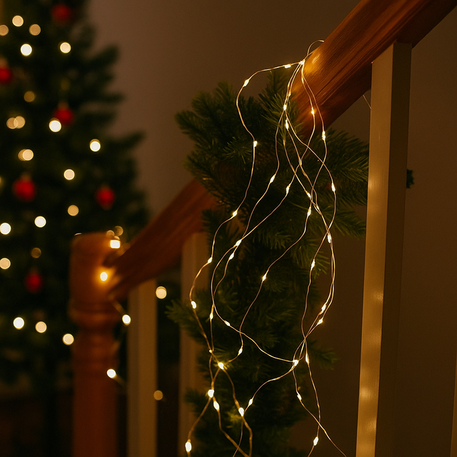 Newish 1M 60L 6 Strings Warm White Led Xmas Micro Garland Christmas Decoration String Lights