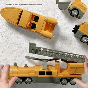 Voiture télécommandée transformable pour enfants, véhicule de construction amusant, camion de pompiers, ensemble de blocs de construction magnétiques, télécommande - Product Image 4