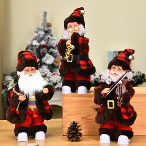 Hot Selling Home Gifts White Standing Santa Clause Small Size Christmas Party Supplies Santa Claus Doll Wholesale