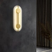 Applique Murale LED Minimaliste et Créative en Marbre, Style Australien et Américain, pour Chambre Principale, Chevet, Salon, Bureau, Ambiance