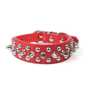 Meistverkauftes, Langlebiges, Einfaches, Solides PU-Halsband mit Nieten und Spikes für Kleine, Mittlere und Große Hunde & Katzen - Product Image 2