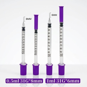 Jeringa de <span class=keywords><strong>insulina</strong></span> desechable autoinyectora estéril médica CE/ISO OEM de <span class=keywords><strong>0.5</strong></span>-1 ml, calibre 29G, 30G, 31G, con marca CE, <span class=keywords><strong>para</strong></span> venta al por mayor en clínicas - Product Image 2