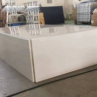 Scène portable en contreplaqué 18 mm à assemblage rapide pour mariages et événements, avec podiums en acrylique blanc, amovibles, pour la location