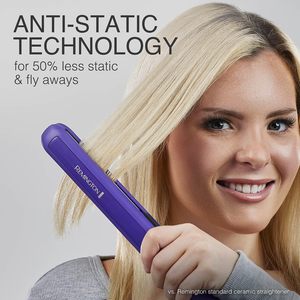 Plancha <span class=keywords><strong>de</strong></span> Pelo <span class=keywords><strong>Remington</strong></span> <span class=keywords><strong>de</strong></span> 1 Pulgada, Plancha <span class=keywords><strong>de</strong></span> Cerámica y Titanio, Color Morado, 450 °F, Pantalla Digital - Product Image 2