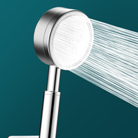 Pommeau de douche de style européen en acier inoxydable chromé de haute qualité à 9 fonctions, haute pression, brossé, grand modèle moderne