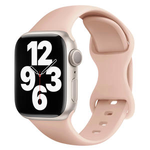 حزام ساعة رياضي من السيليكون السائل فائق الجودة لساعات <span class=keywords><strong>Apple</strong></span> iWatch Series 10، 9، 8، 7 مع إبزيم فراشة - Product Image 1