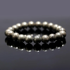 LUSTRE LD0389 Top Grade Pyrite Beads Genuine Natural 8mm Vintage <b>Stretch</b> Healing Crystal <b>Bracelet</b>-Third Party Certified - Product Image 3
