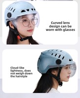 Casque demi-coque ultra-léger en PC pour trottinette électrique, design évidé, ventilation, unisexe, été, réglable, transparent