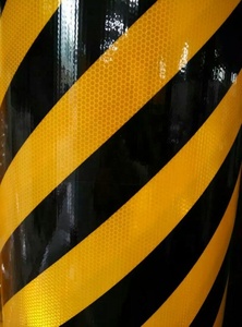 Black and <strong>Fluorescent</strong> Yellow Lime Reflective Chevron Sheeting <strong>Vinyl</strong> - Product Image 3