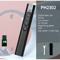 Nuevo Presentador Inalámbrico Dual con Pantalla Digital de Carga Roja 2023, Puntero Láser con Alcance de 200 Metros, Lápiz USB, Enseñanza Multimedia