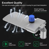 Lumière de rue LED professionnelle extérieure étanche IP67 à haut rendement lumineux 180lm/w, puissance maximale 30w 50w 100w 150w 200w 240w