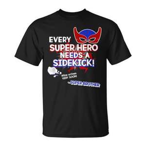 Every <b>Superhero</b> Needs A Sidekick <b>T</b>-<b>Shirt</b> Black Super Brother Design - Product Image 1