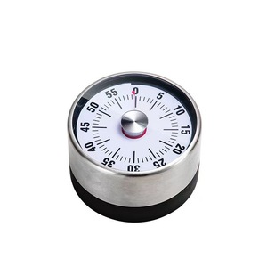 Mechanical <b>Timer</b> Stainless Steel 60 Min Magnetic Kitchen <b>Timer</b> Round Design For <b>Cooking</b> And Study - Product Image 5