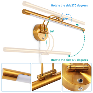 Lámpara de Pared con Espejo LED Moderna de Diseño Nuevo, Iluminación para Cuadros, Latón, Clasificación IP44, Temperatura de Color 3000K/4000K/6000K, Vida Útil de 50000 Horas - Product Image 2