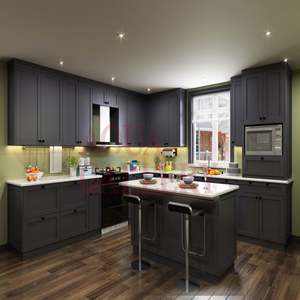 Gabinetes de Cocina con Accesorios, Diseño de Gabinetes de Cocina Gris Antiguo, Proveedor Directo de Fábrica - Product Image 2