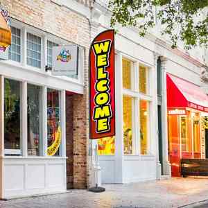 2.5*11.5 FT Welcome High Quality Custom Feather <b>Flags</b> Beach <b>Flag</b> for Beach Party and Advertising Promotions - Product Image 5