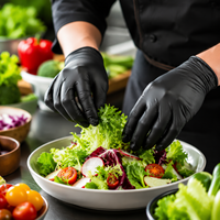 Voedselveilige wegwerp zwarte PVC plastic handschoenen, transparante handschoenen voor keuken, fruitwinkel, catering en dagelijks huishoudelijk gebruik
