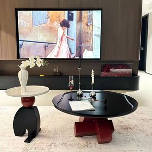 Wan Yusen <b>Coffee</b> <b>Table</b> Set Round Tempered Glass Nesting Living Room Designer Home Furniture - Product Image 5