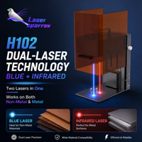 Graveur laser Sparrow H102 2W infrarouge + 10W lumière bleue, logiciel informatique, contrôle par application mobile, refroidissement par air pour la gravure