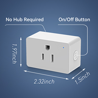 Lot de 5 prises intelligentes Wi-Fi 15A 1800W, compatibles Alexa et Google Assistant, contrôle à distance et par groupe, sans hub, certifiées ETL FCC, 2,4 GHz uniquement