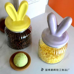 Phục sinh Bunny Thiết kế lọ thủy tinh trong suốt, thực phẩm lưu trữ container với nắp Gốm - Product Image 4