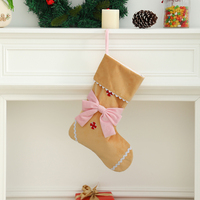 Toptan Noel Şömine Süsleri Şeker Çantaları Polyester Fırfırlı Çocuklar İçin Noel Hediye Çorapları