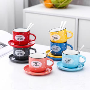Ensemble de tasses à <span class=keywords><strong>expresso</strong></span> italiennes de couleur vive pour couple, <span class=keywords><strong>tasse</strong></span> et soucoupe en porcelaine pour hôtel, <span class=keywords><strong>tasse</strong></span> à café - Product Image 5