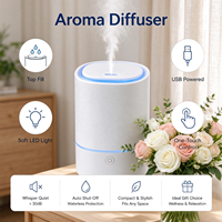 Diffuseur d'arômes silencieux pour chambre à coucher, 80 ml, à remplissage par le haut, humidificateur ultrasonique rapide pour la maison, idéal pour la chambre de bébé et les plantes