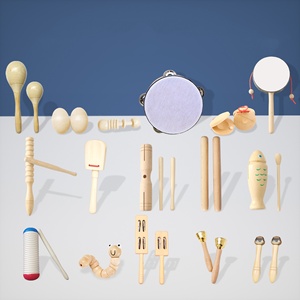Ensemble d'instruments de percussion en bois en gros avec xylophone, maraca, clochette et tube sonore pour l'éducation musicale et le jeu des enfants - Product Image 3
