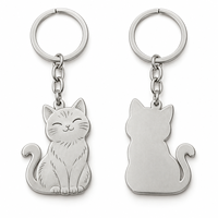 Porte-clés personnalisé en métal durable avec silhouette de chat, logo sur mesure, vente en gros, cadeau promotionnel, fournisseur, fabricant