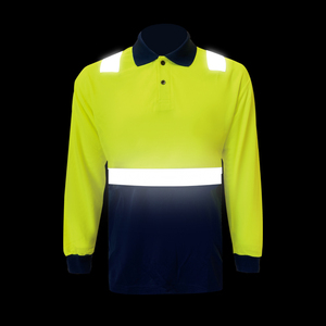 Công Nhân <span class=keywords><strong>X</strong></span>ây Dựng An Toàn Áo Sơ Mi Dài Tay Áo Phản Quang Birdseye Vải T Áo Sơ Mi Với <span class=keywords><strong>X</strong></span> Trở Lại Băng Phản Quang - Product Image 2