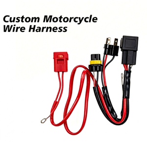 KS Motorcycle Headlight Wiring Harness H4 Relay Control <b>Cable</b> for Bike Xenon LED Light with Fuse Connector PVC IP66 - Product Image 1