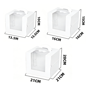 Boîte à gâteau multicolores avec poignée, 3, 4, 6 pouces, pour emballage cadeau, pâtisserie, tiramisu, gâteau <span class=keywords><strong>mille</strong></span>-feuilles, avec fenêtre transparente - Product Image 3
