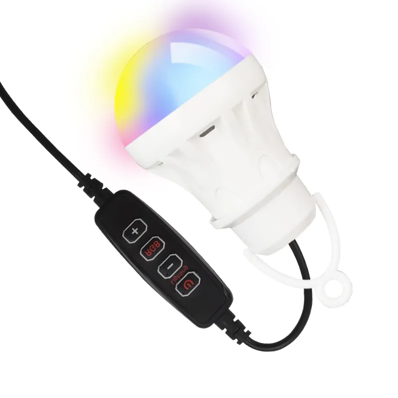 DC5V 5W USB Plug Mini led lighting bulb Remote Control adjustable brightness 8 color rgb usb led bulb camping lighting